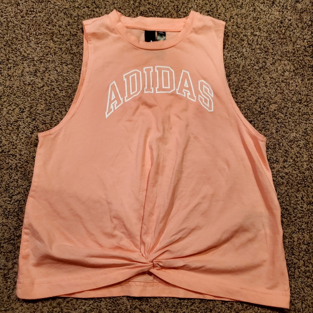 Women's Adidas cropped, twist-front tank
